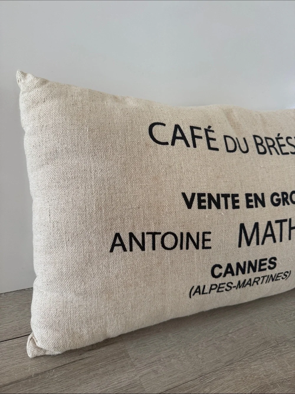 French Coffee Sack Lumbar Throw Pillow w/ Insert Farmhouse Linen 24x15 Decor